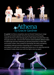Edinburgh Athena flyer back featuring play description and three images