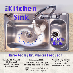 Kitchen Sink poster depicting soapy water filling milk bottles and swirling down a sink drain